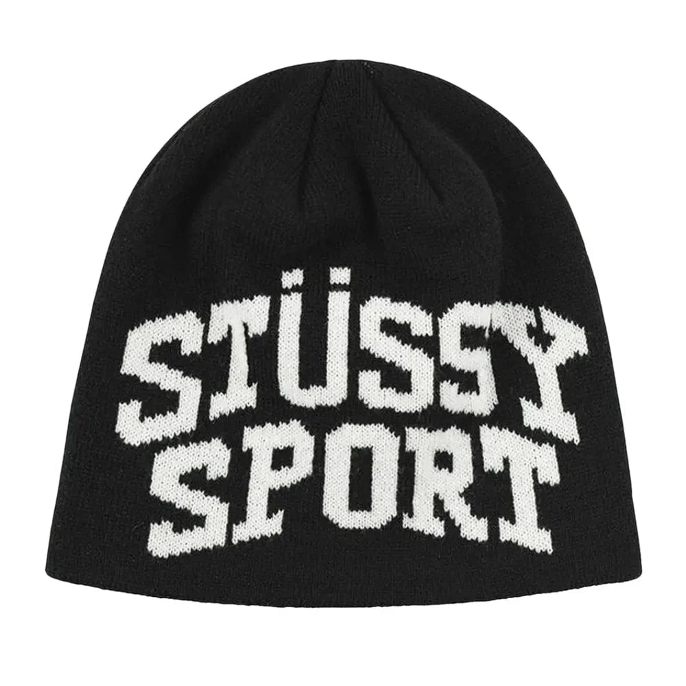 Stussy Sport Jacquard Skullcap Beanie Black - Afewvibe