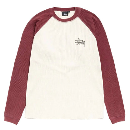 Stussy Thermal 2 Tone Raglan Shirt White - AFewVibe