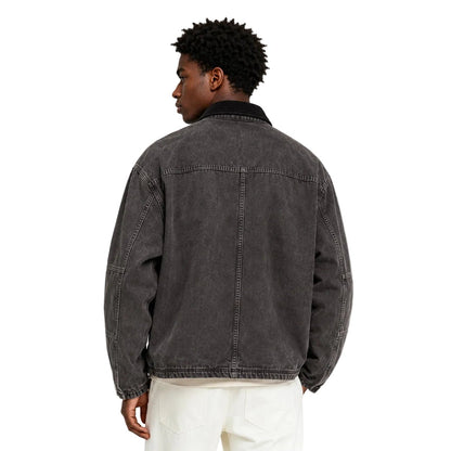 Stussy Washed Canvas Shop Jacket Black - AFewVibe