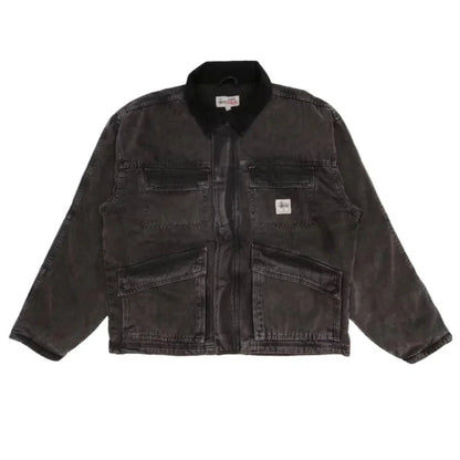 Stussy Washed Canvas Shop Jacket Black - Afewvibe