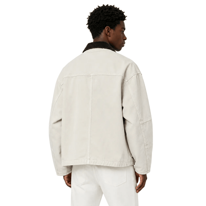 Stussy Washed Canvas Shop Jacket Bone - AFewVibe