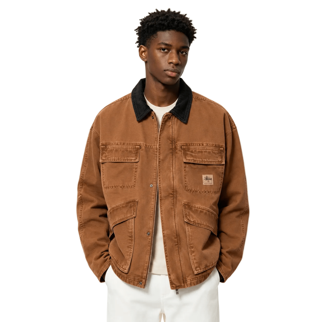 Stussy Washed Canvas Shop Jacket Bronze - AFewVibe