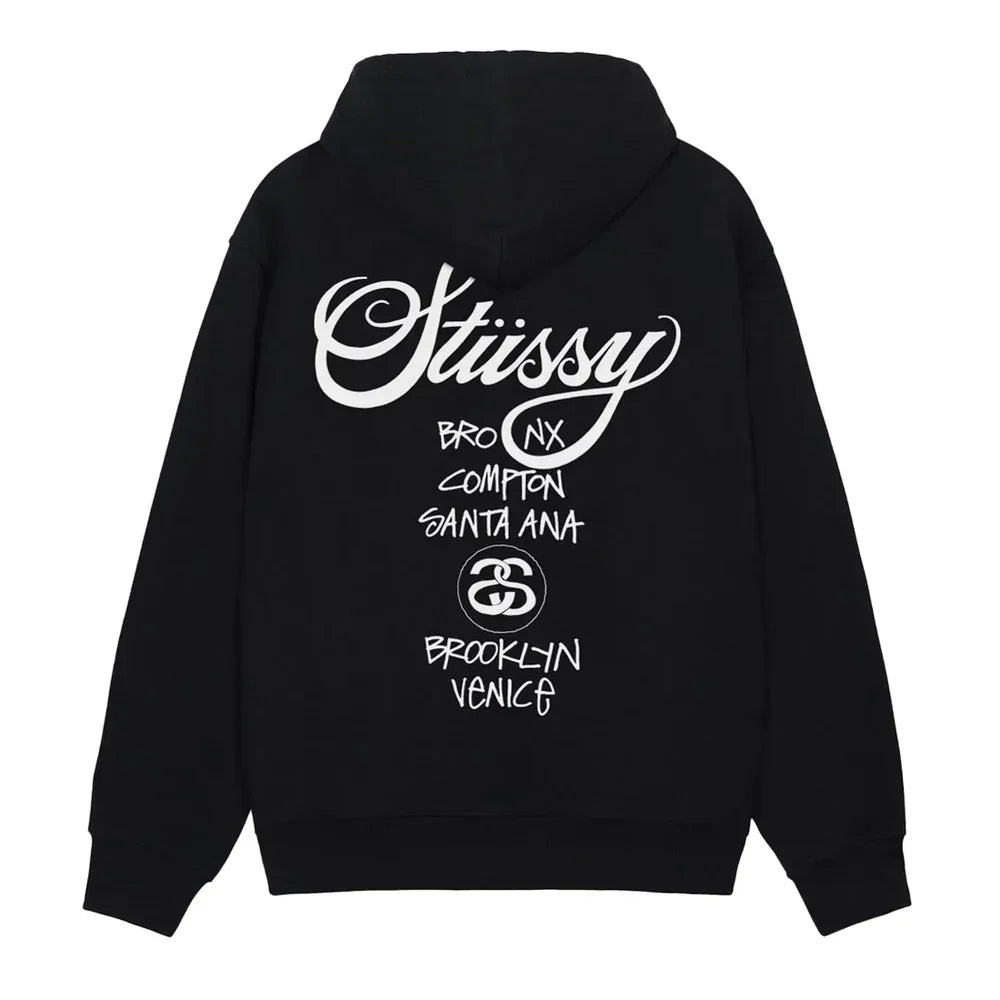Stussy World Tour Hoodie Black – AFewVibe