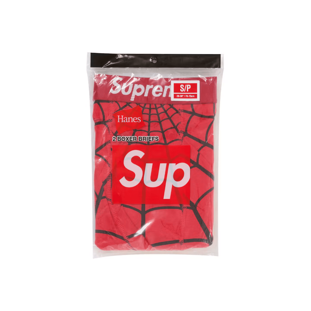 Supreme Hanes Spider Man Boxer Briefs 2 Pack Red - AFewVibe