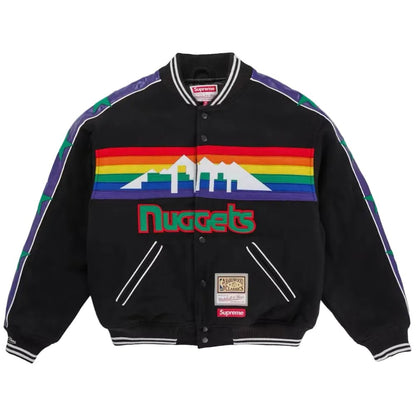 Supreme Mitchell & Ness Teams Varsity Jacket Black - AFewVibe