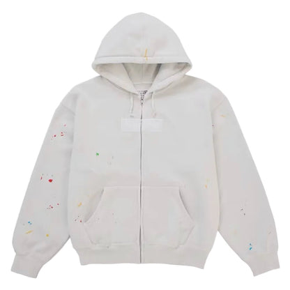 Supreme MM6 Maison Margiela Box Logo Zip Up Hooded Sweatshirt White - AFewVibe