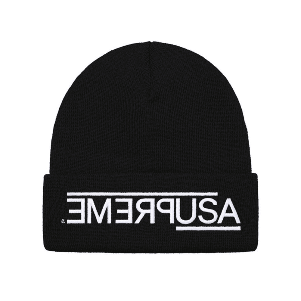 SUPREME USA BEANIE- BLACK