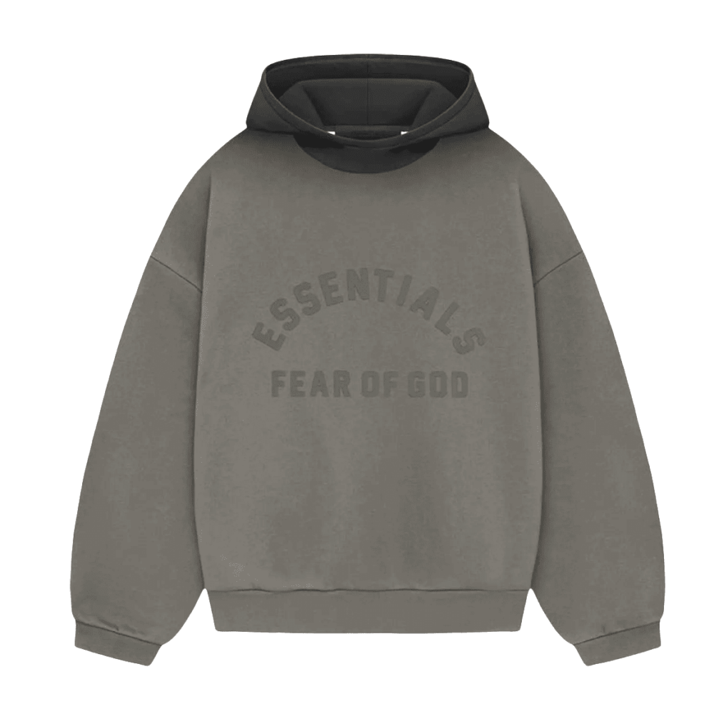 FEAR OF GOD ESSENTIALS NYLON FLEECE HOODIE IN INK/JET BLACK