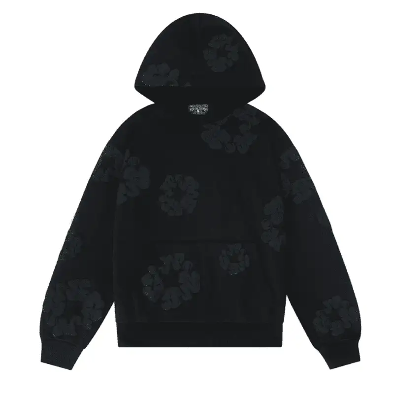 Denim Tears Cotton Wreath Hooded Sweatshirt Black Monochrome