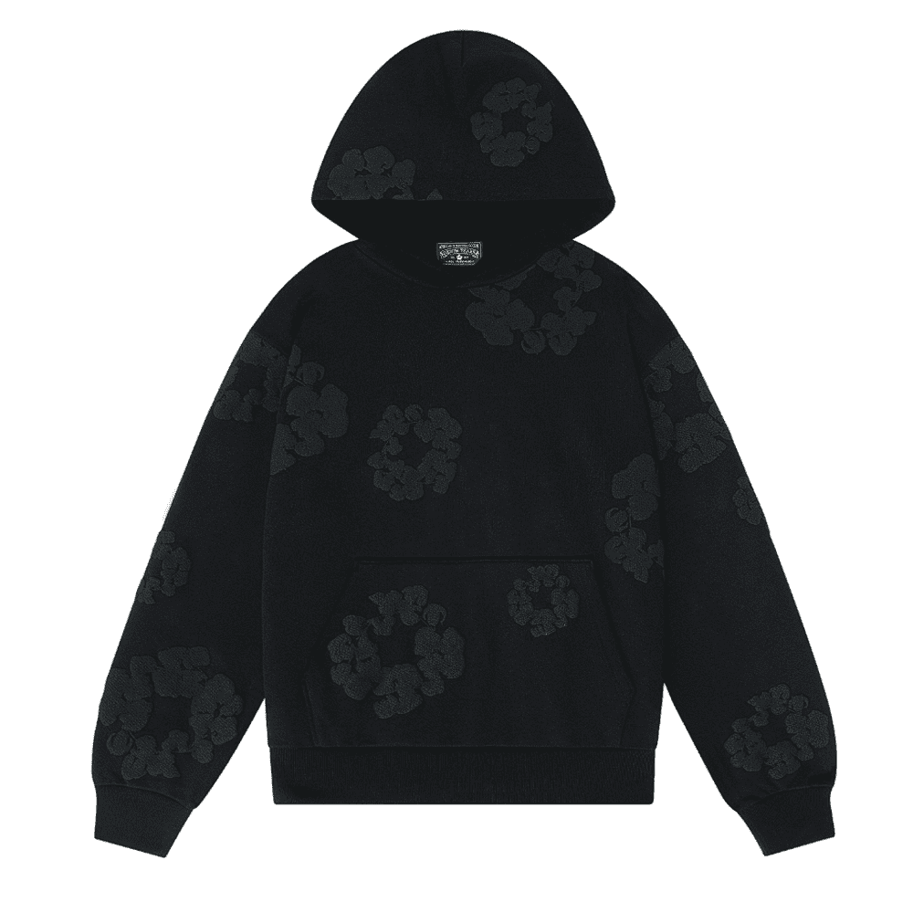 Denim Tears Cotton Wreath Hooded Sweatshirt Black Monochrome