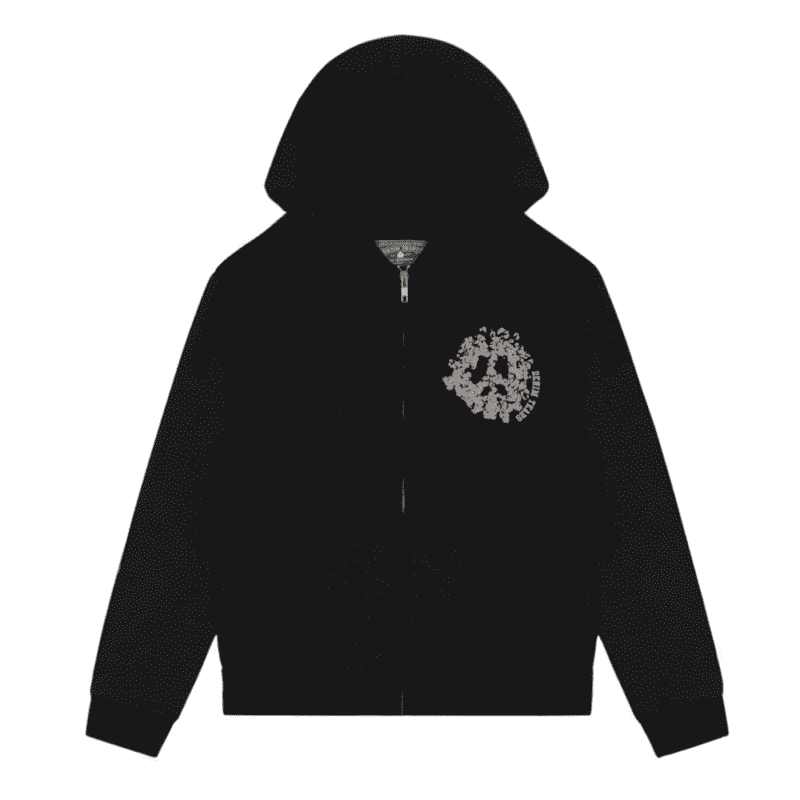 Denim Tears University Zip Hoodie Black