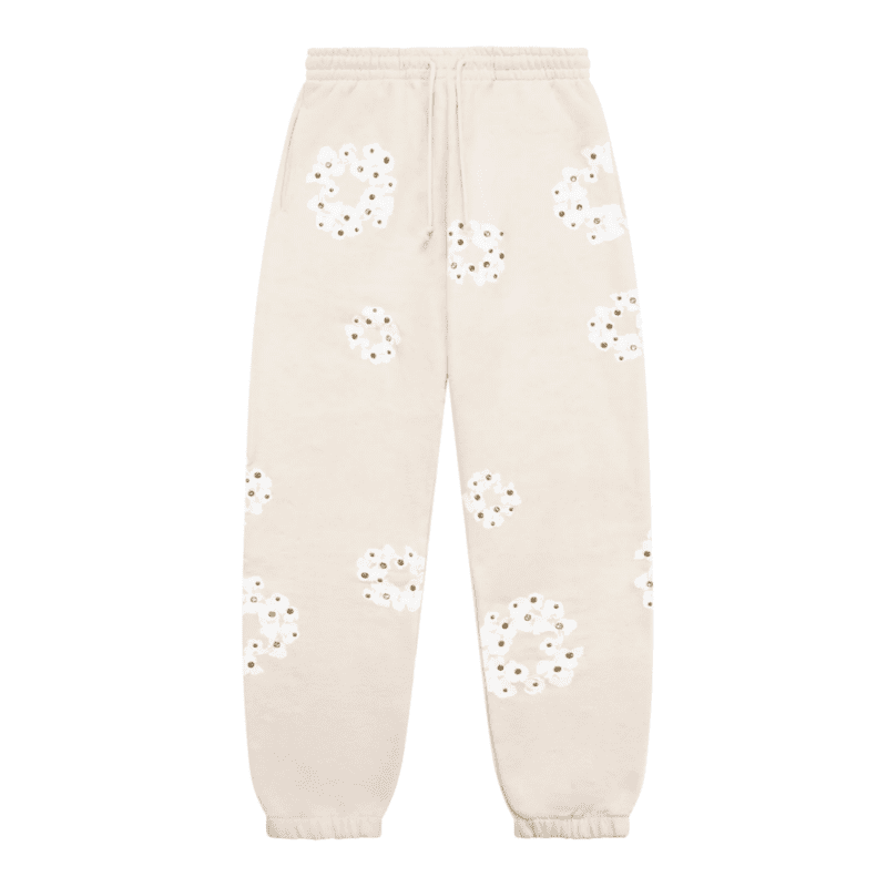 Denim Tears Rhinestone Cotton Wreath Sweatpants Oatmeal