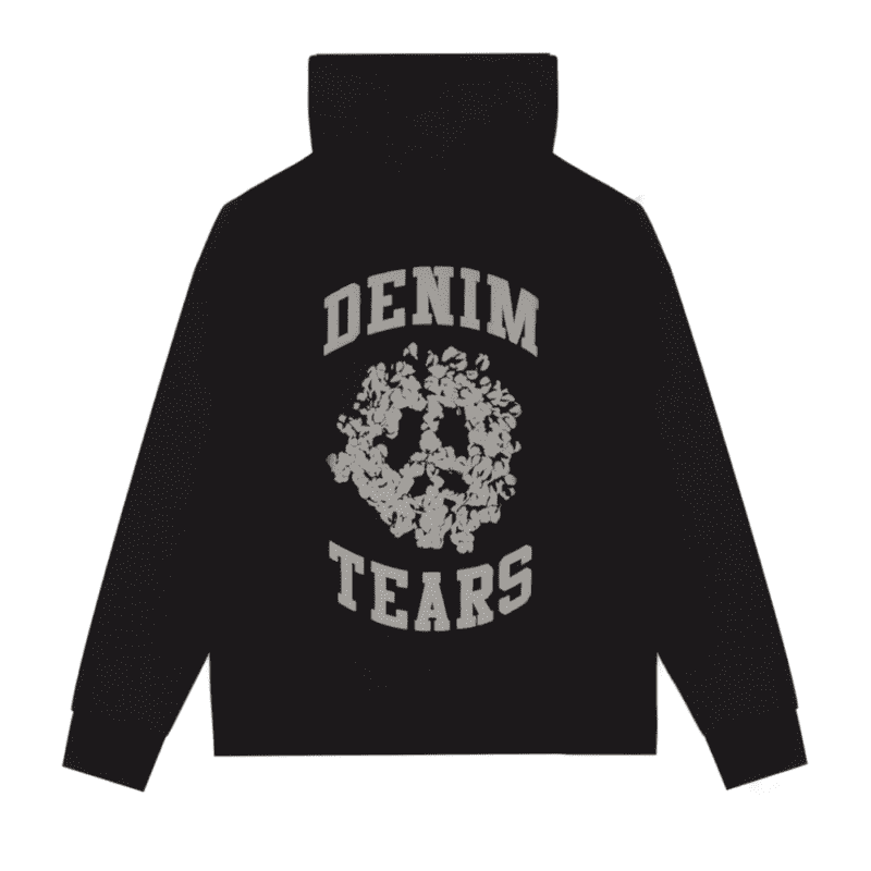 Denim Tears University Zip Hoodie Black