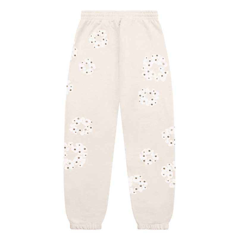 Denim Tears Rhinestone Cotton Wreath Sweatpants Oatmeal