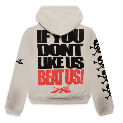 Hellstar if You Dont Like Us BeatUs Hoodie White